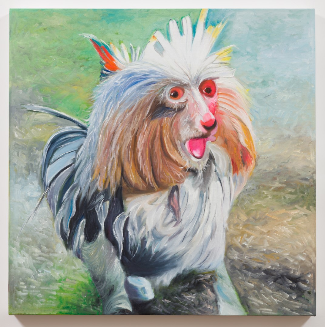 amalGAN painting: an AI-generated image hand-painted in oil on canvas